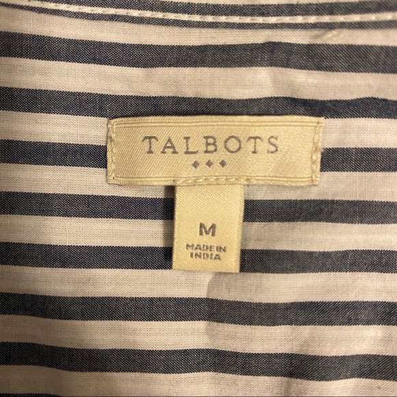 TALBOTS Striped Button-Down Roll Sleeve Blouse - Picture 8 of 8